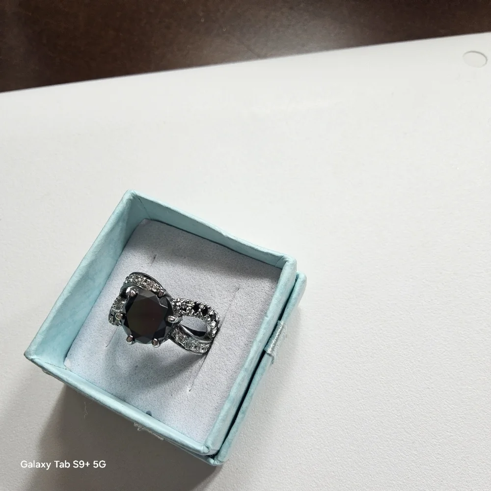 BLACK DIAMOND 2.5CT ROUND BLACK DIAMOND RING